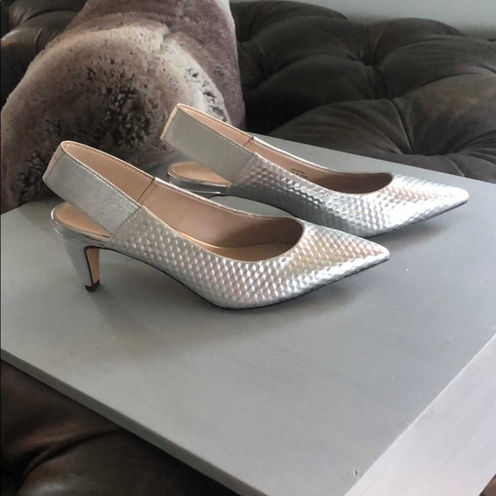 French Connection silver heels (low heel)!